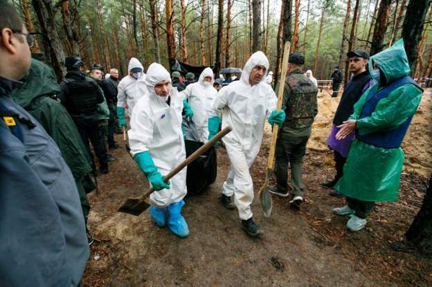 Эксгумация тел в Изюме