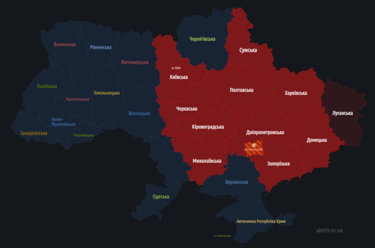 Воздушная тревога в Украине 15 ноября