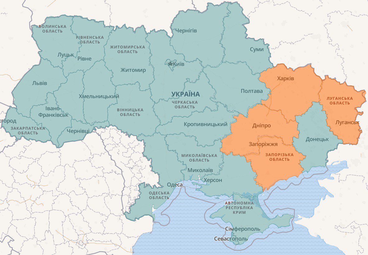 Карта воздушных тревог