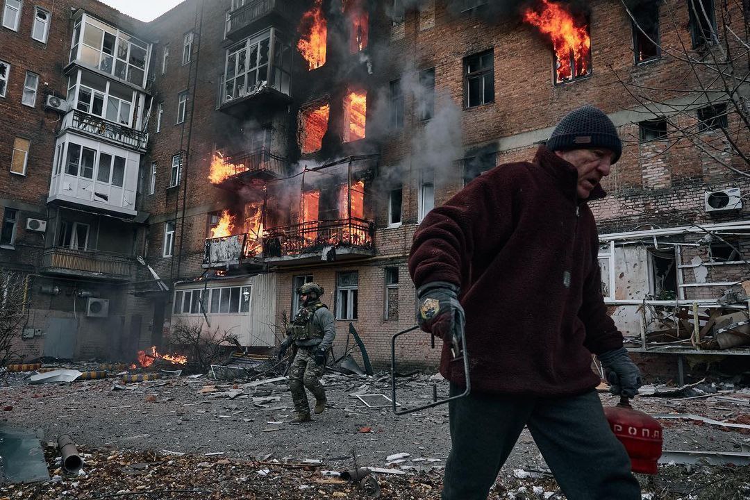 Пожар в Бахмуте