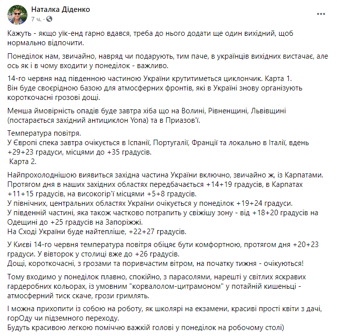 Пост Диденко в Facebook