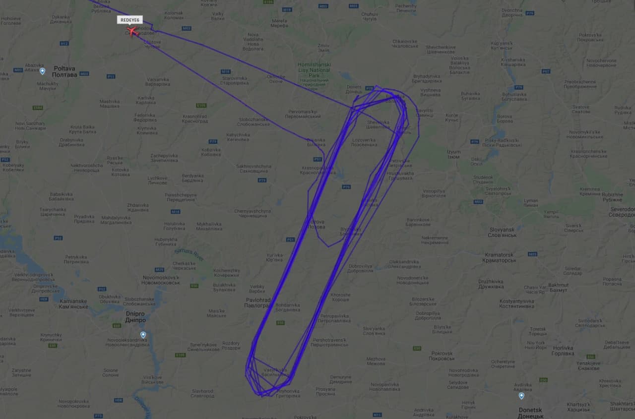 Данные с сервиса Flightradar24, снимок 2